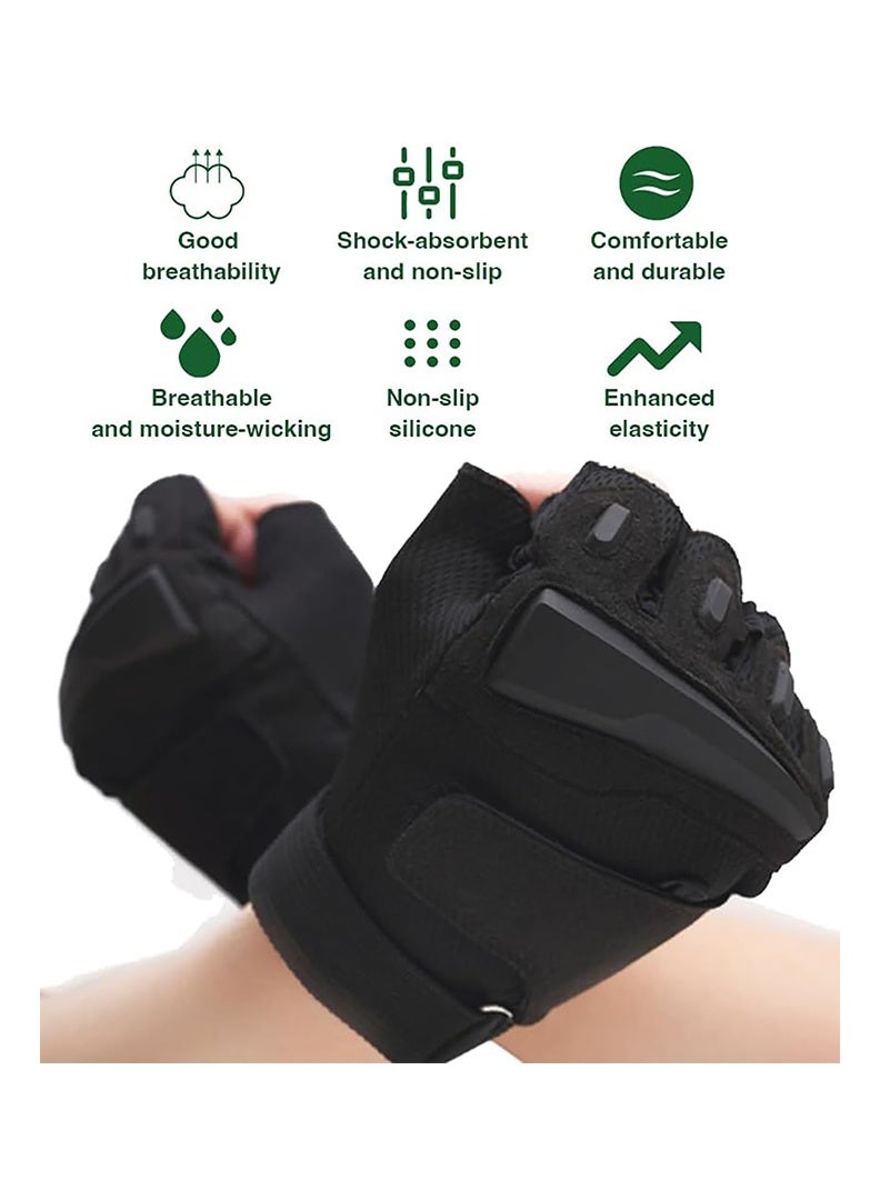 Auger Half Finger Cycling Gloves,Exercise Gloves,Gym Gloves for Men & Women,Fitness Anti-slip Training Gloves for Strength Training, Crossfit Training and Weight Sports, Shock Absorbing and Wear Resistant，Workout Gloves Tactical Combat Motorcycle Weight Lifting Gloves - Image 5